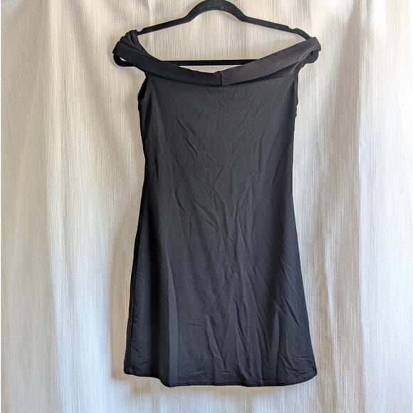 Reformation Black Vida Jersey Knit Off-shoulder Mini Dress, size M - Picture 2 of 9